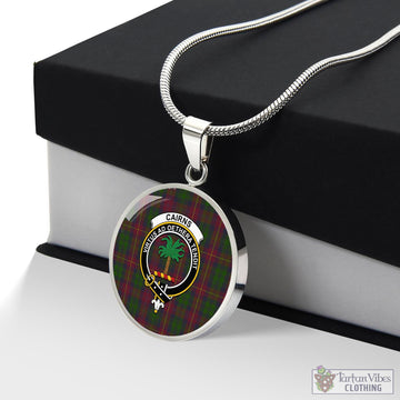 Cairns Tartan Circle Necklace with Family Crest