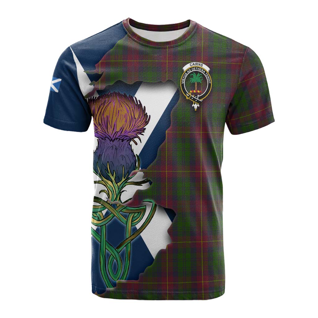 Cairns Tartan Family Crest Cotton T-shirt Scottish Thistle Celtic Inspired Kid's Shirt - Tartan Vibes Clothing