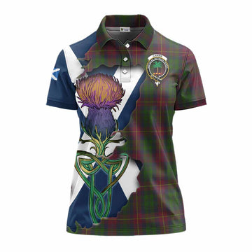 Cairns Tartan Family Crest Women's Polo Shirt Scottish Thistle Celtic Inspired Women - Tartan Vibes Clothing
