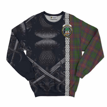 Cairns Tartan Sweatshirt with Family Crest Cross Sword Thistle Celtic Vibes Unisex - Tartan Vibes Clothing