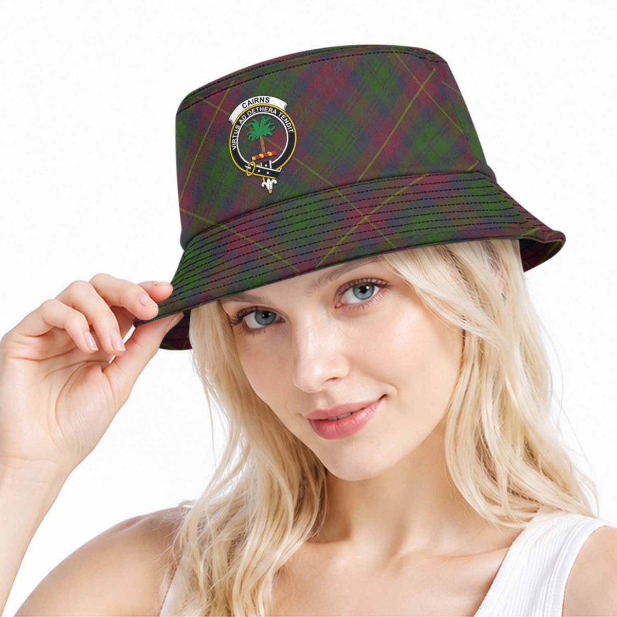 Cairns Tartan Bucket Hat with Family Crest Bucket Hat One Size - Tartan Vibes Clothing