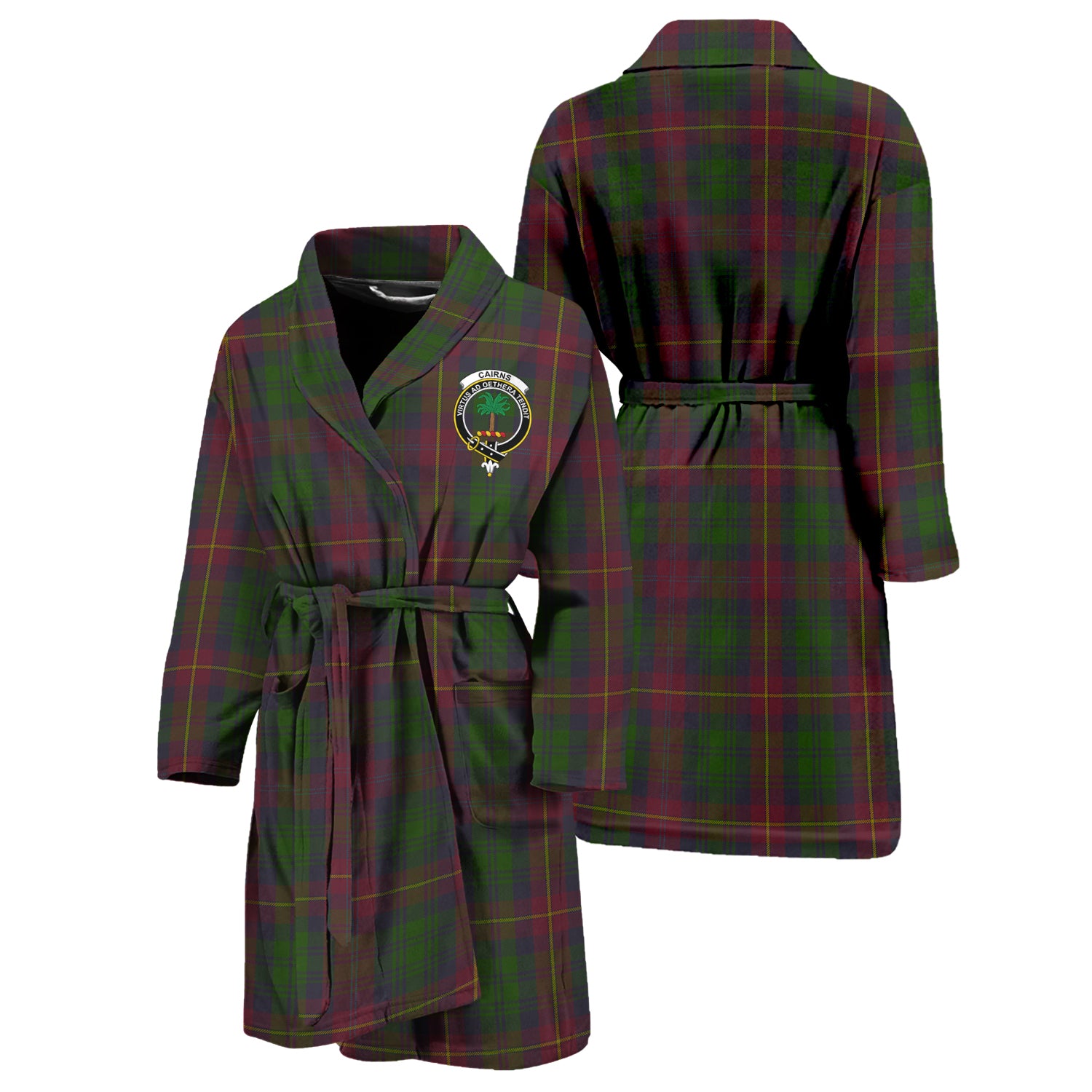 Cairns Tartan Bathrobe with Family Crest Unisex S - Tartan Vibes Clothing