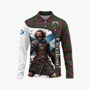 Cairns Crest Tartan Long Sleeve Polo Shirt Inspired by the Freedom of Scottish Warrior Unisex - Tartan Vibes Clothing