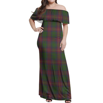 Cairns Tartan Off Shoulder Long Dress