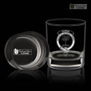 Cairns Clan Crest Engraved Whiskey Glass One Size Engraved Glass - 2D-tartanvibesclothing