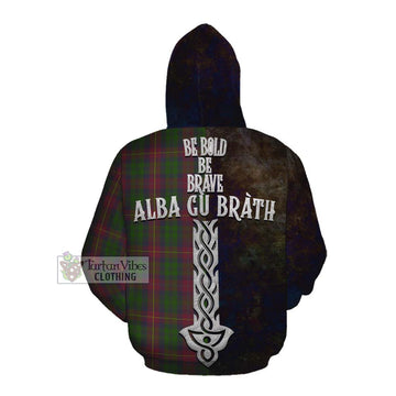 Cairns Tartan Family Crest Cotton Hoodie Alba Gu Brath Be Brave Lion Ancient Style Pullover Hoodie - Tartan Vibes Clothing
