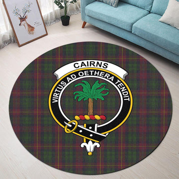 Cairns Tartan Round Rug with Family Crest - Tartan Vibes Clothing