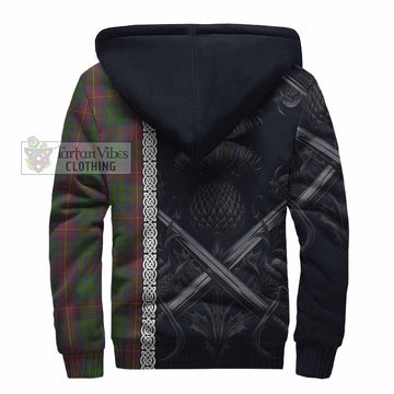 Cairns Tartan Sherpa Hoodie with Family Crest Cross Sword Thistle Celtic Vibes - Tartan Vibes Clothing