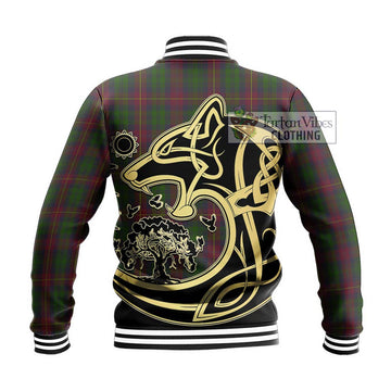 Cairns Tartan Baseball Jacket with Family Crest Celtic Wolf Style - Tartan Vibes Clothing