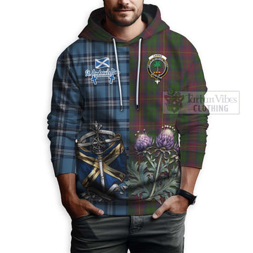 Cairns Tartan Hoodie Happy St. Andrew's Day Half Tartan Style - Tartan Vibes Clothing