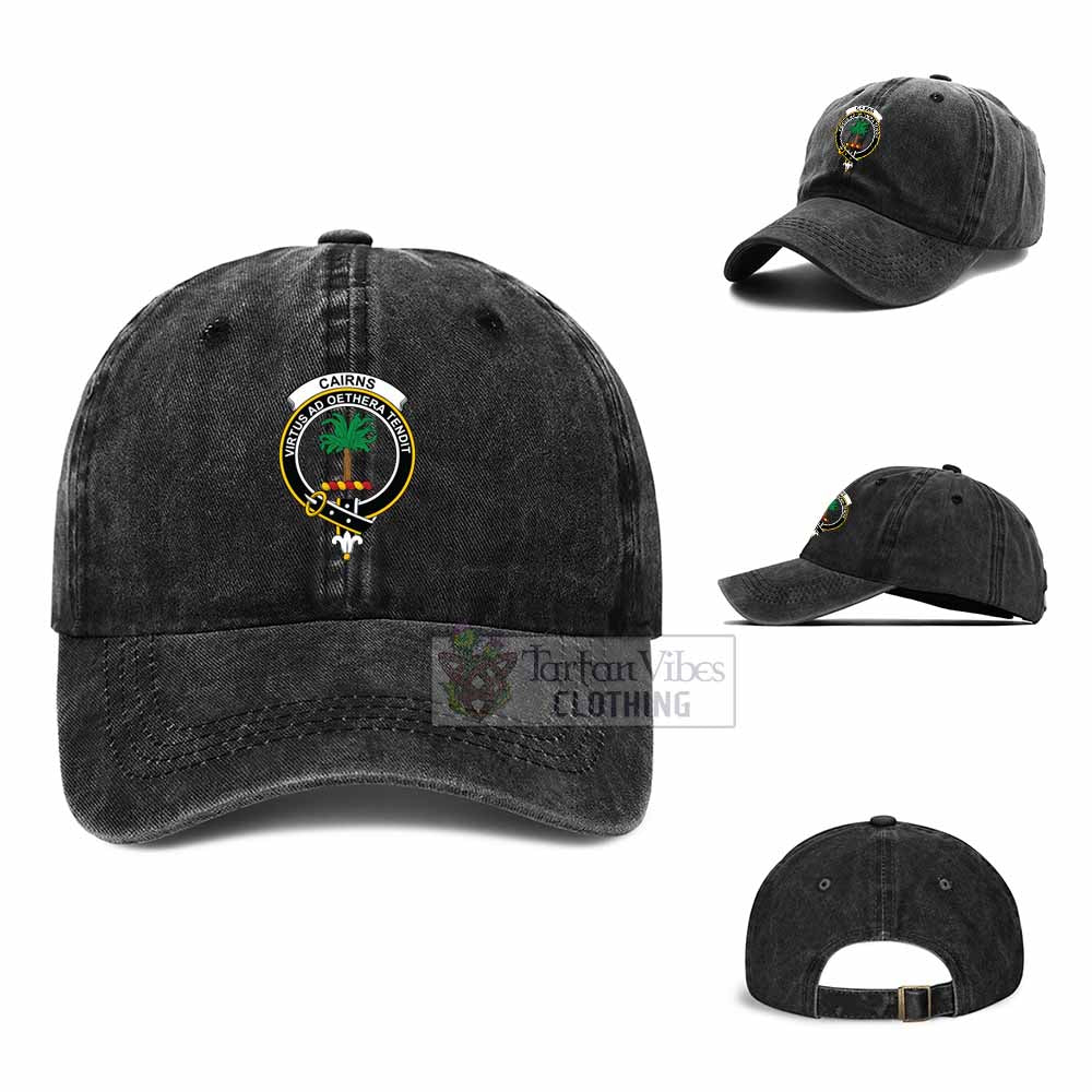 Cairns Family Crest Denim Baseball Cap - 2D-tartanvibesclothing