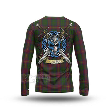 Cairns Tartan Long Sleeve T-Shirt with Family Crest Celtic Skull Style - Tartan Vibes Clothing