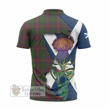 Cairns Tartan Family Crest Zipper Polo Shirt Scottish Thistle Celtic Inspired - Tartan Vibes Clothing