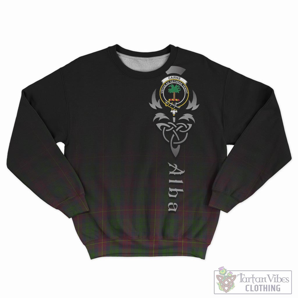Cairns Tartan Sweatshirt Featuring Alba Gu Brath Family Crest Celtic Inspired - Tartan Vibes Clothing