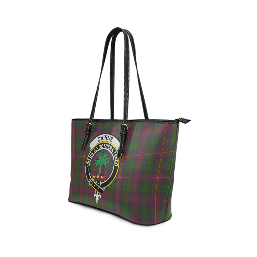 Cairns Tartan Leather Tote Bag with Family Crest