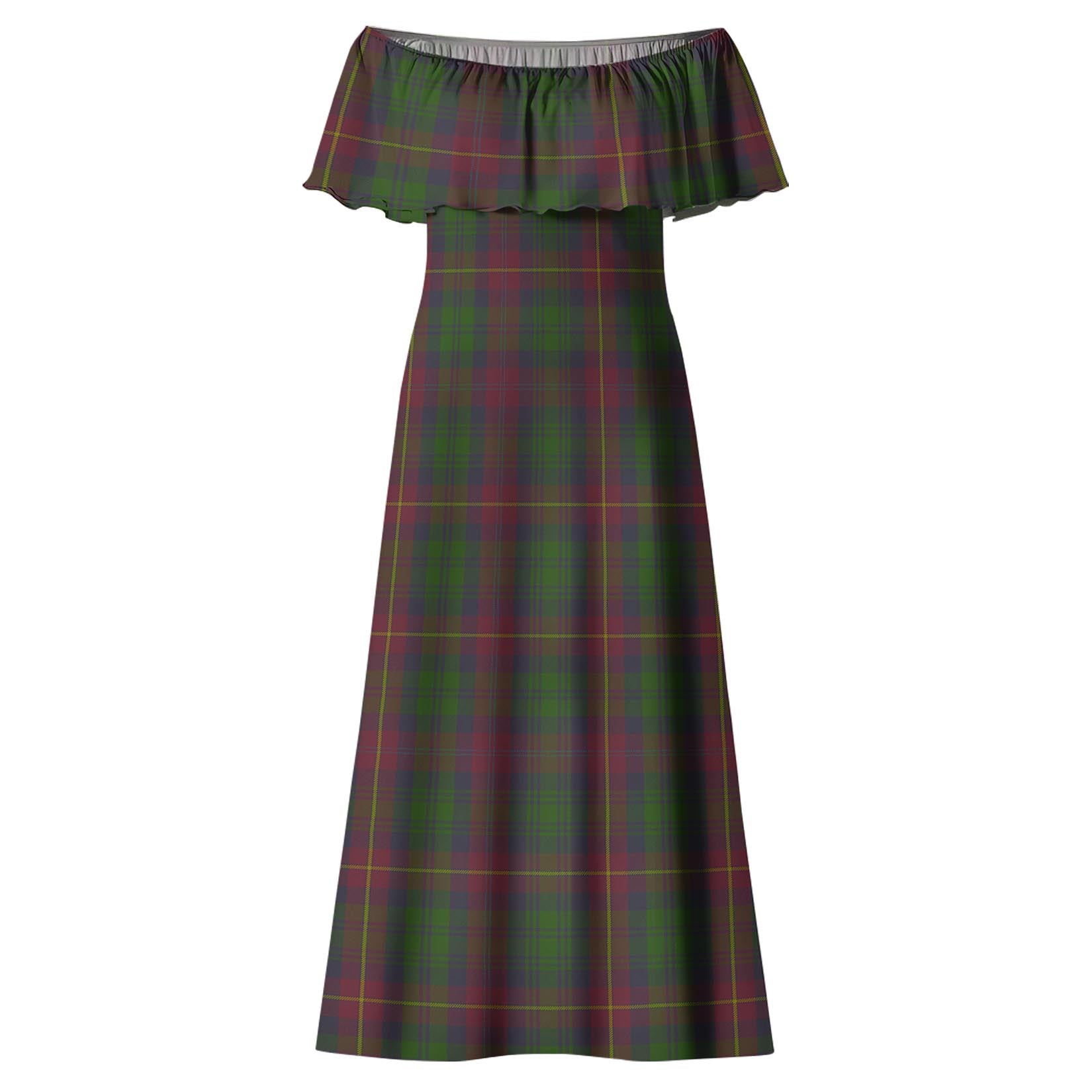 Cairns Tartan Off Shoulder Long Dress - Tartanvibesclothing