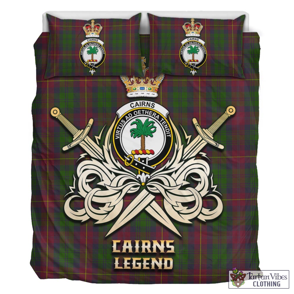 Cairns Tartan Bedding Set with Clan Crest and the Golden Sword of Courageous Legacy - Tartan Vibes Clothing