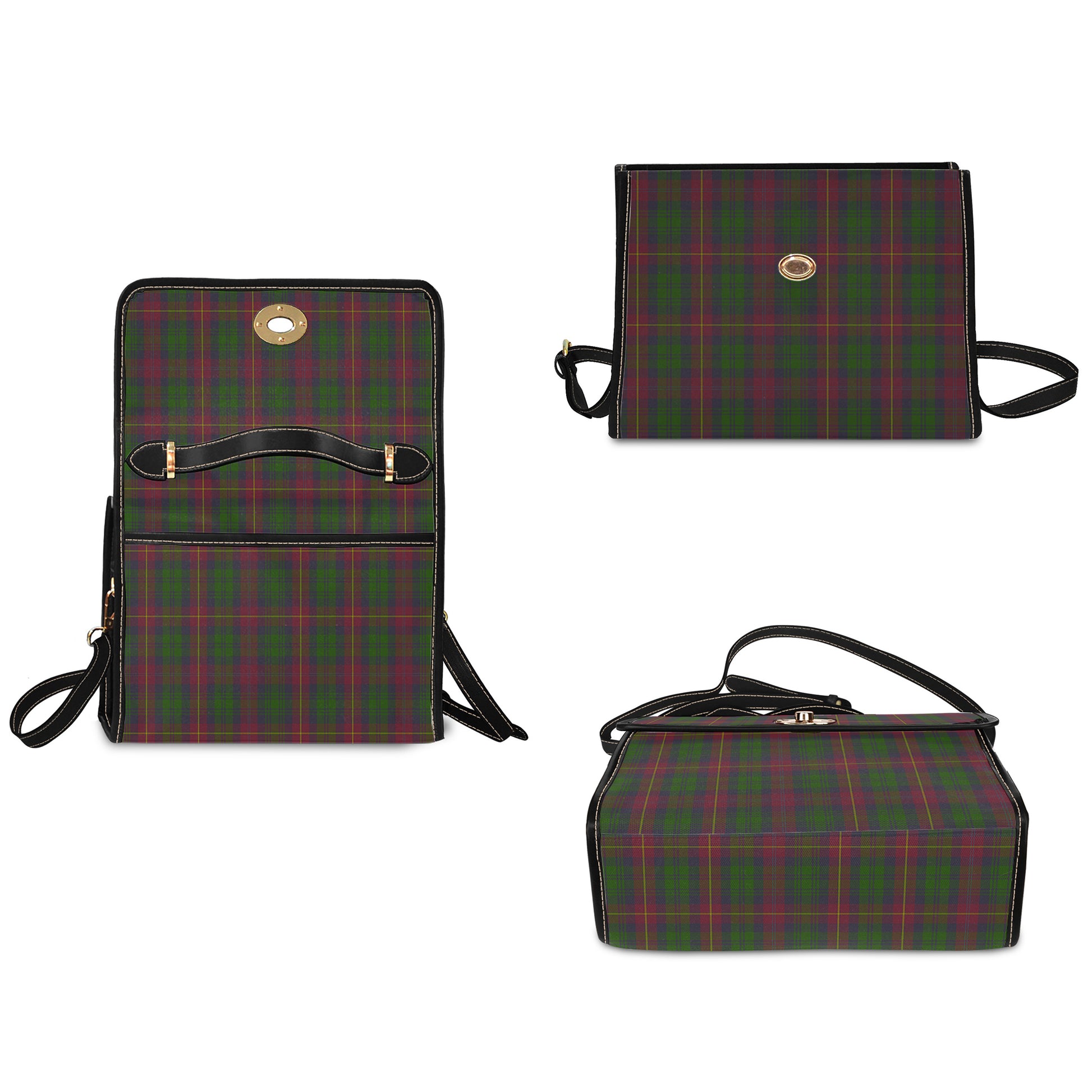 Cairns Tartan Leather Strap Waterproof Canvas Bag