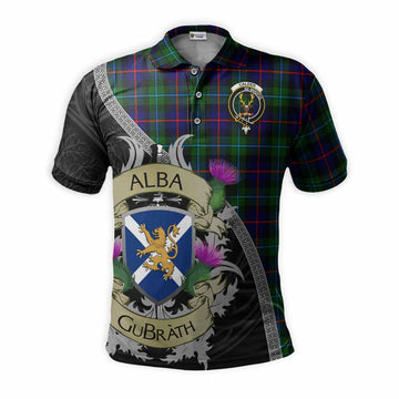 Calder Tartan Family Crest Polo Shirt Lion Rampant Royal Thistle Shield Celtic Inspired Kid - Tartan Vibes Clothing