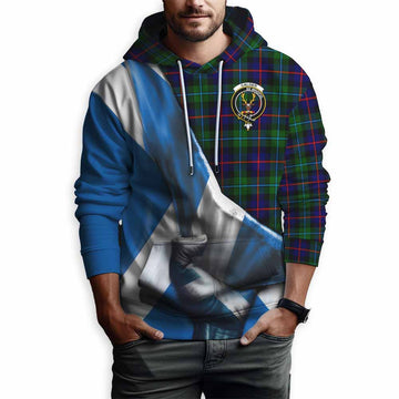 Calder Tartan Hoodie with Family Crest Scotland Patriotic Style