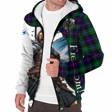 Calder Crest Tartan Sherpa Hoodie Inspired by the Freedom of Scottish Warrior