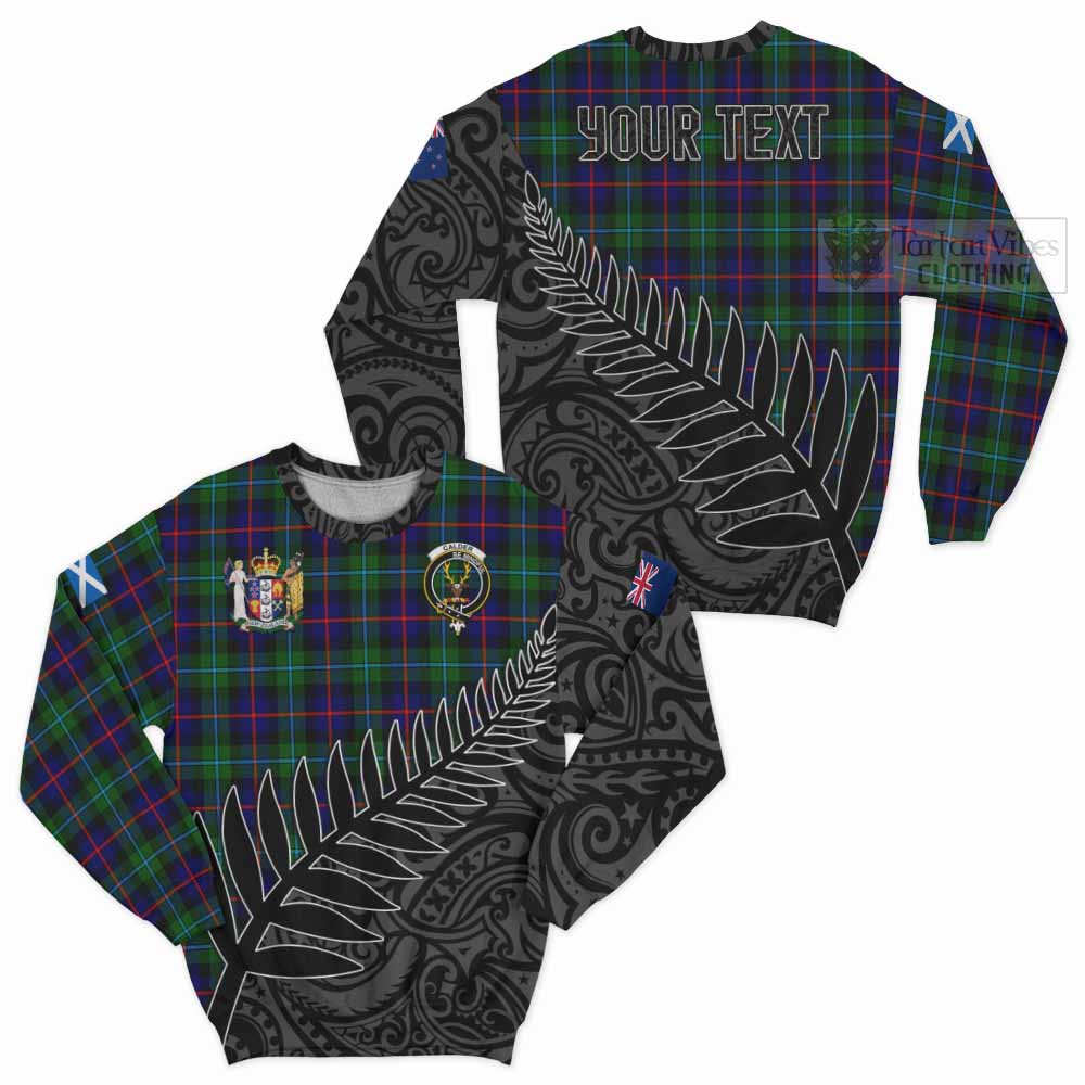 Tartan Vibes Clothing Calder Crest Tartan Sweatshirt with New Zealand Silver Fern Half Style