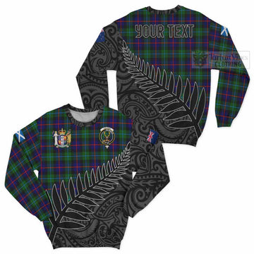 Calder Crest Tartan Sweatshirt with New Zealand Silver Fern Half Style