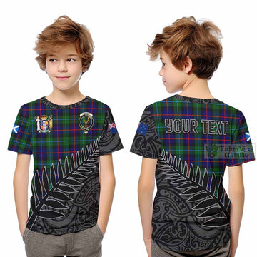 Calder Crest Tartan Kid T-Shirt with New Zealand Silver Fern Half Style