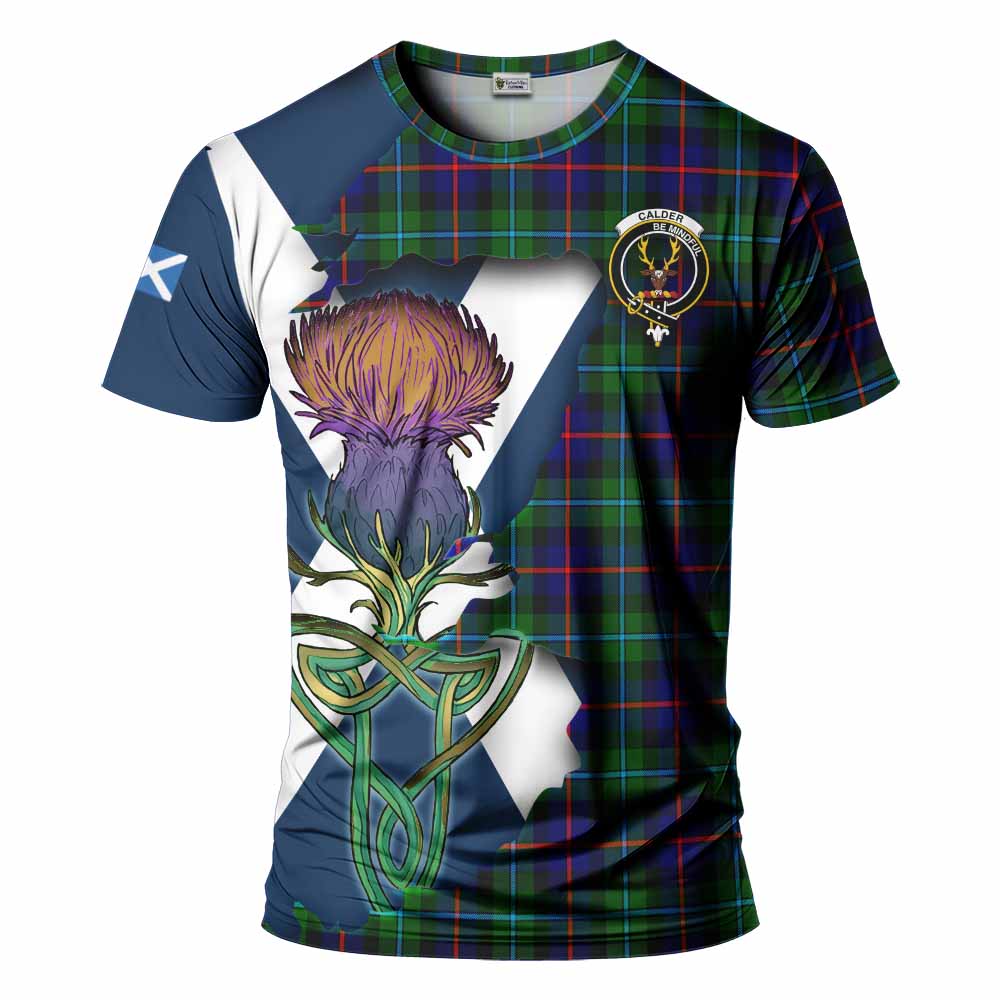 Calder Tartan Family Crest T-Shirt Scottish Thistle Celtic Inspired Kid's Shirt - Tartan Vibes Clothing