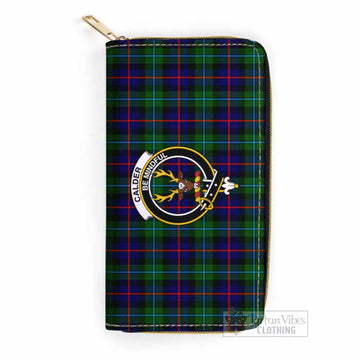 Calder Tartan Women's Leather Wallet with Family Crest One Size 19.7*10.5*3.5 cm - Tartan Vibes Clothing
