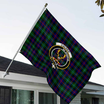 Calder Tartan House Flag with Family Crest