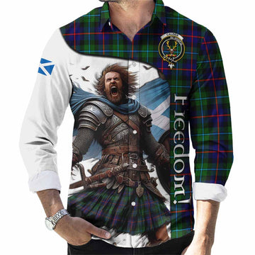 Calder Crest Tartan Long Sleeve Button Shirt Inspired by the Freedom of Scottish Warrior