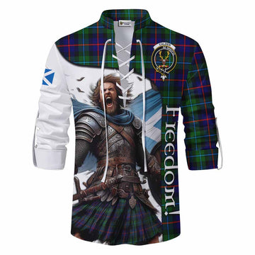 Calder Crest Tartan Ghillie Kilt Shirt Inspired by the Freedom of Scottish Warrior