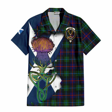 Calder Tartan Family Crest Hawaiian Shirt Scottish Thistle Celtic Inspired Kid - Tartan Vibes Clothing