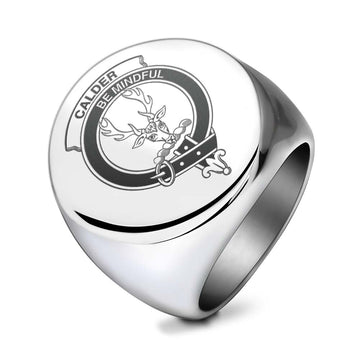 Calder Clan Crest Engraved Ring