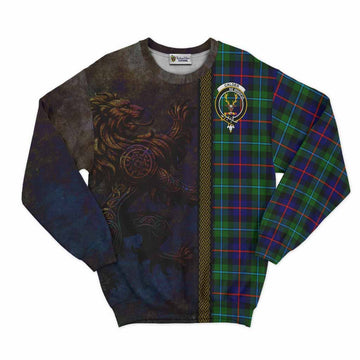 Calder Tartan Family Crest Sweatshirt Alba Gu Brath Be Brave Lion Ancient Style Unisex - Tartan Vibes Clothing