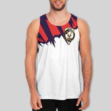 Calder Clan Crest Men's Tank Top with Retro Sport Style Men - 2D-tartanvibesclothing