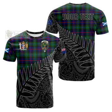 Calder Crest Tartan Cotton T-shirt with New Zealand Silver Fern Half Style