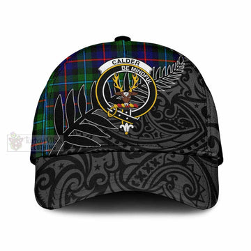 Calder Tartan Classic Cap with New Zealand Silver Fern Half Style