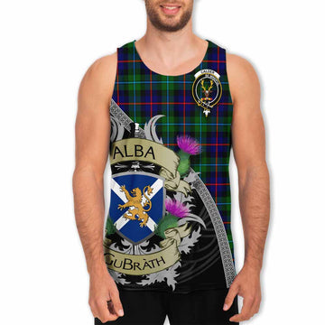 Calder Tartan Family Crest Men's Tank Top Lion Rampant Royal Thistle Shield Celtic Inspired Men - Tartan Vibes Clothing