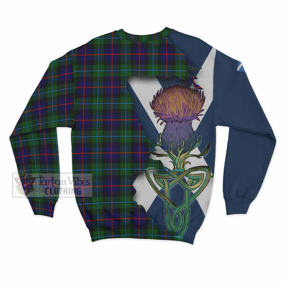 Calder Tartan Family Crest Sweatshirt Scottish Thistle Celtic Inspired - Tartan Vibes Clothing