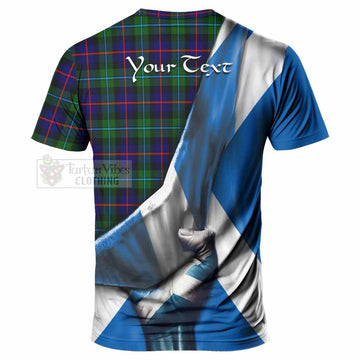 Calder Tartan T-Shirt with Family Crest Scotland Patriotic Style