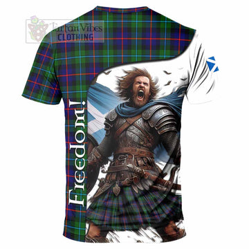 Calder Crest Tartan T-Shirt Inspired by the Freedom of Scottish Warrior