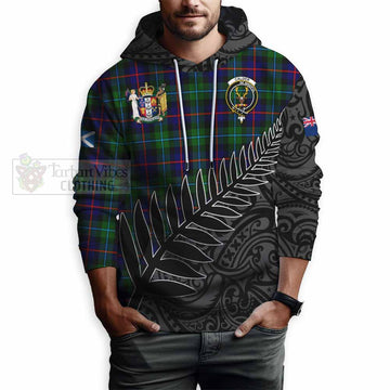 Calder Crest Tartan Hoodie with New Zealand Silver Fern Half Style