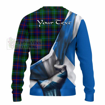 Calder Tartan Knitted Sweater with Family Crest Scotland Patriotic Style - Tartan Vibes Clothing