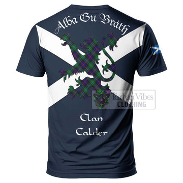 Calder Tartan Lion Rampant T-Shirt Proudly Display Your Heritage with Alba Gu Brath and Clan Name