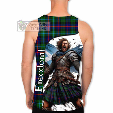 Calder Crest Tartan Men's Tank Top Inspired by the Freedom of Scottish Warrior