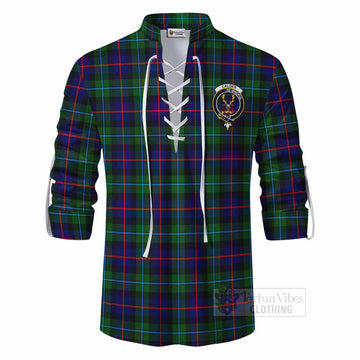 Calder Tartan Ghillie Kilt Shirt with Family Crest DNA In Me Style - Tartan Vibes Clothing