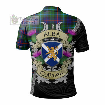 Calder Tartan Family Crest Polo Shirt Lion Rampant Royal Thistle Shield Celtic Inspired - Tartan Vibes Clothing