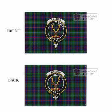 Calder Tartan House Flag with Family Crest